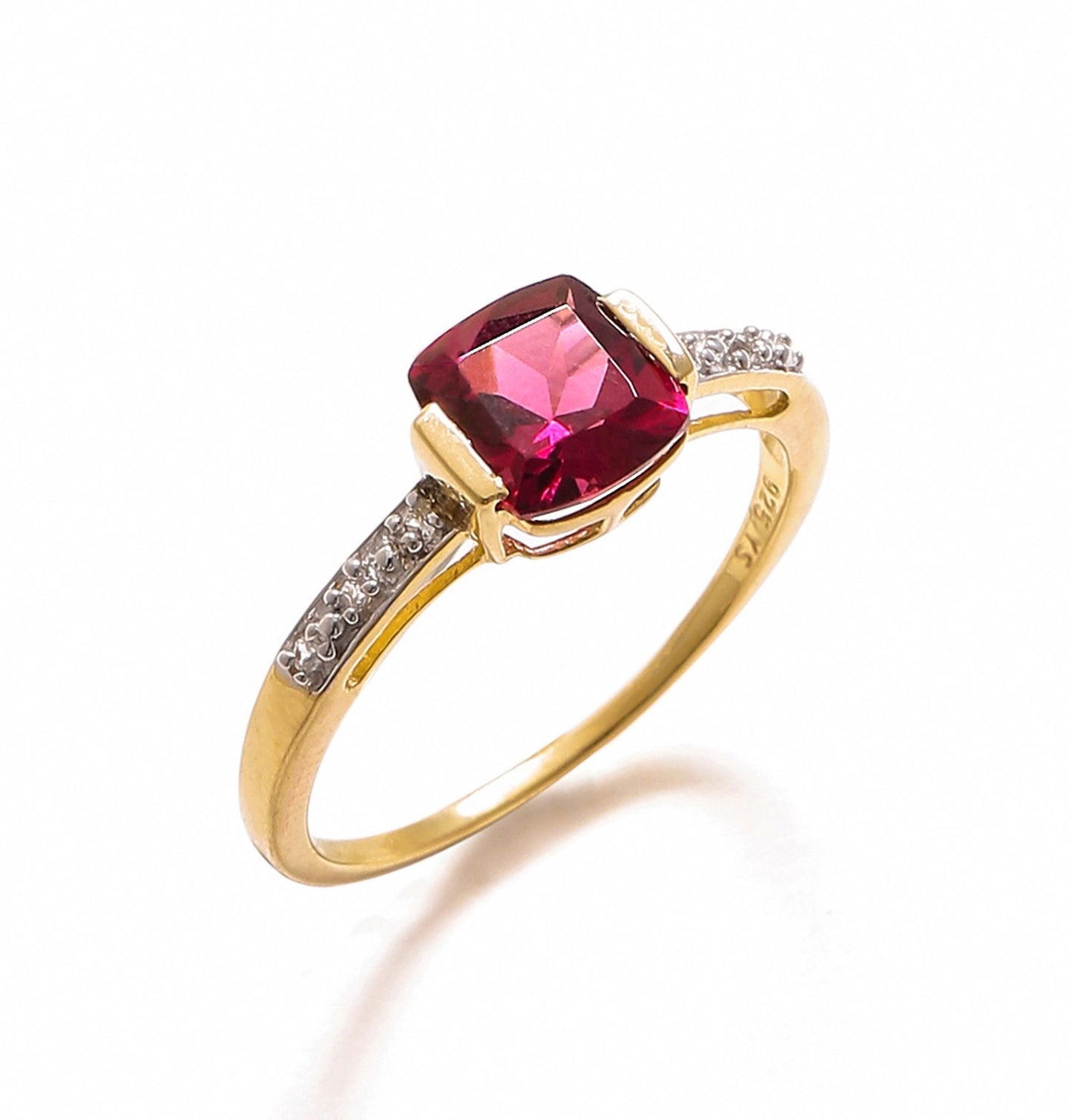Tiramisu 1.82 Ct Rhodolite Garnet Solid 10k Yellow Gold Ring Jewelry