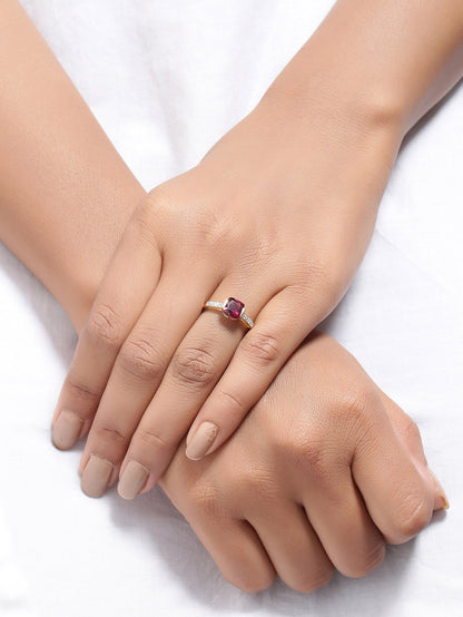 Tiramisu 1.82 Ct Rhodolite Garnet Solid 10k Yellow Gold Ring Jewelry
