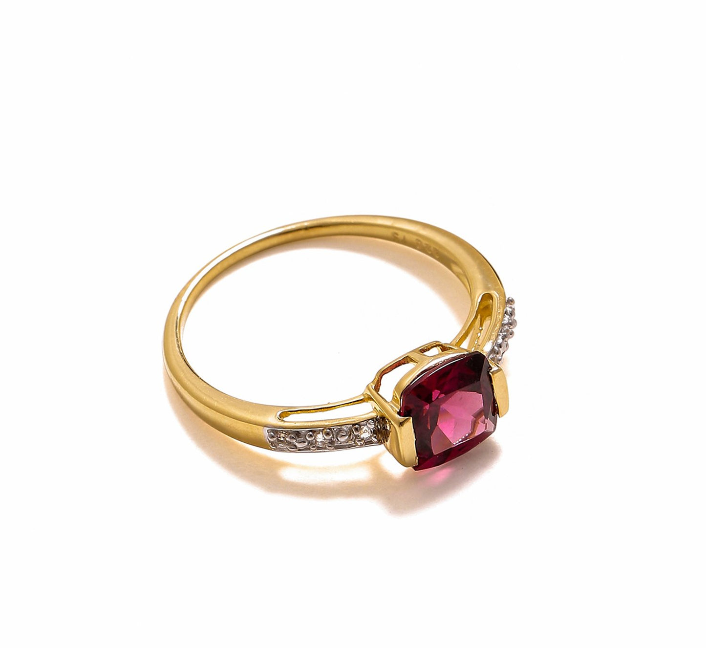 Tiramisu 1.82 Ct Rhodolite Garnet Solid 10k Yellow Gold Ring Jewelry