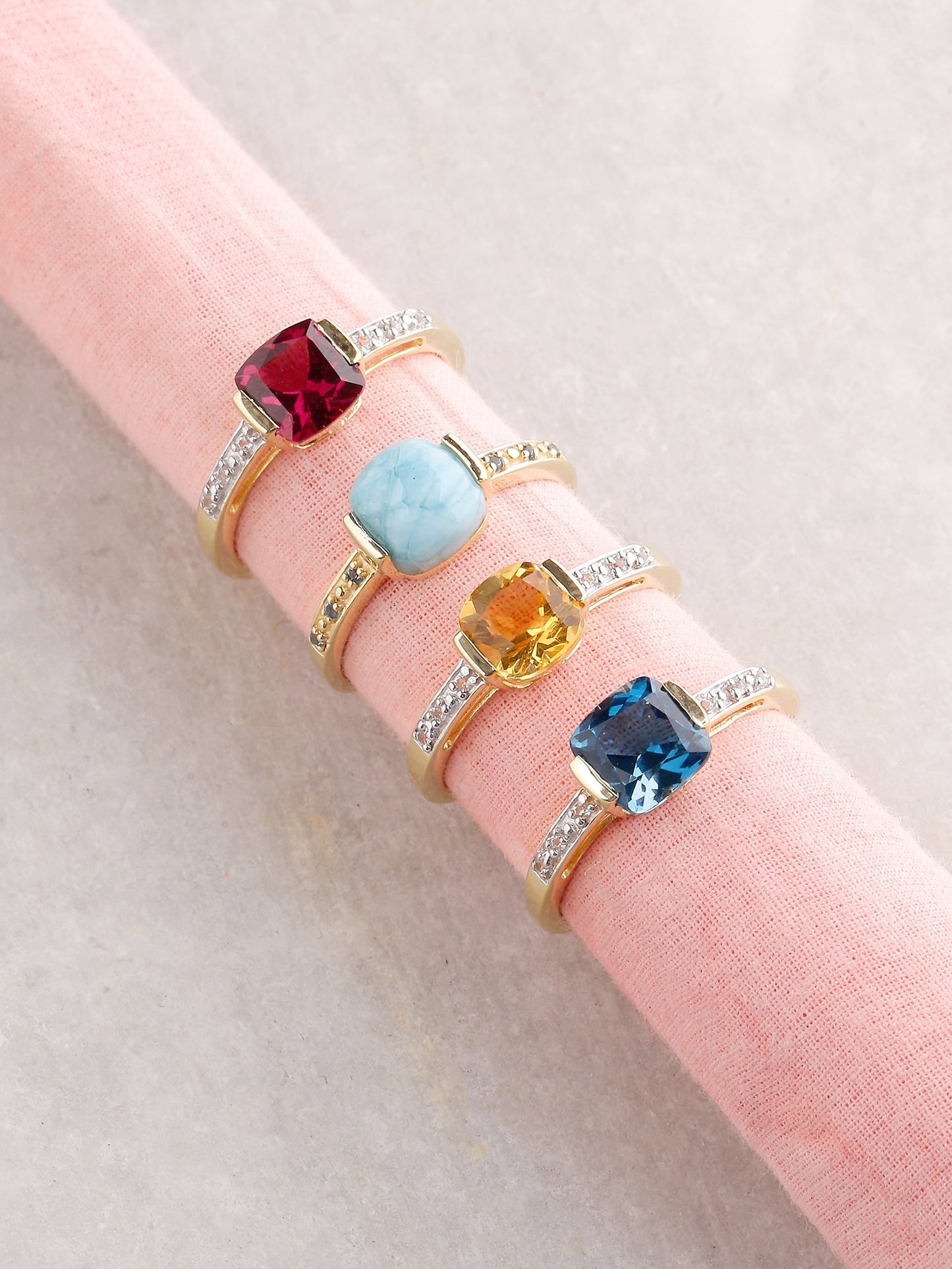 Tiramisu 1.82 Ct Rhodolite Garnet Solid 10k Yellow Gold Ring Jewelry