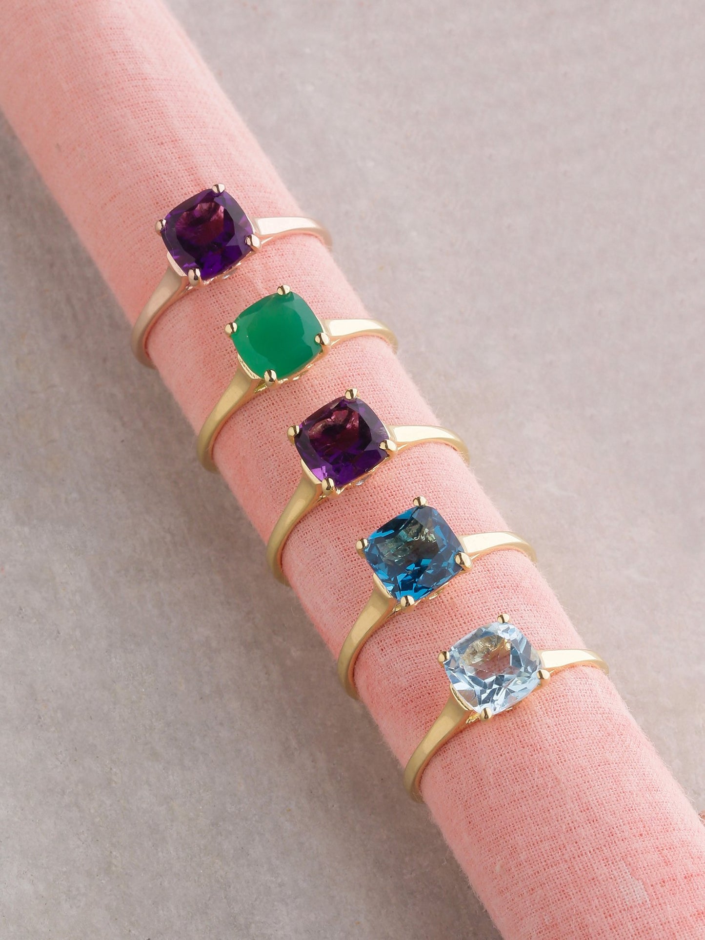 Tiramisu 1.30 Ct Green Onyx Solid 10k Yellow Gold Ring Jewelry