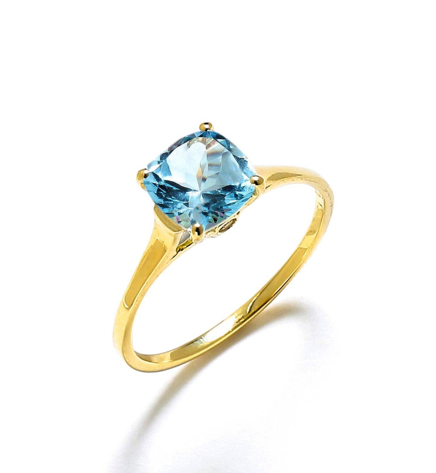 Tiramisu 1.74 ct Sky Blue Topaz Solid 10k Gold Solitaire Ring