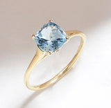 Tiramisu 1.74 ct Sky Blue Topaz Solid 10k Gold Solitaire Ring
