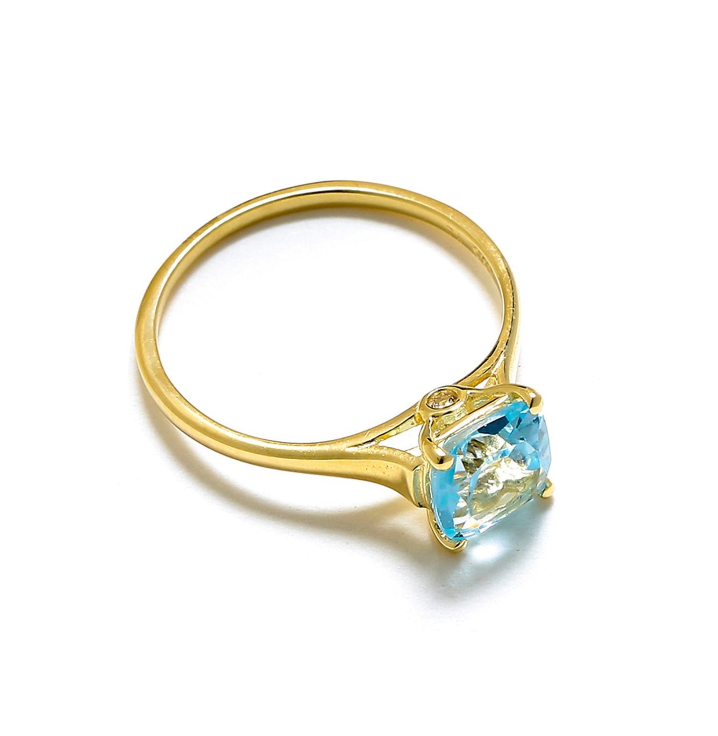 Tiramisu 1.74 ct Sky Blue Topaz Solid 10k Gold Solitaire Ring