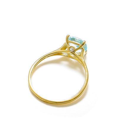 Tiramisu 1.74 ct Sky Blue Topaz Solid 10k Gold Solitaire Ring