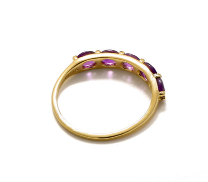 Tiramisu 0.85 Ct Amethyst Solid 10k Yellow Gold Eternity Band Ring Jewelry