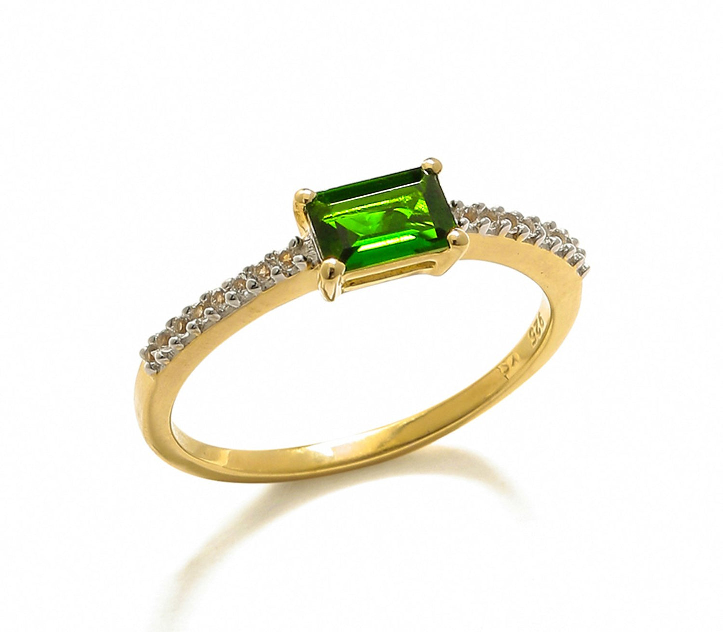 Tiramisu 0.68 Ct Chrome Diopside Solid 10k Yellow Gold Ring Jewelry