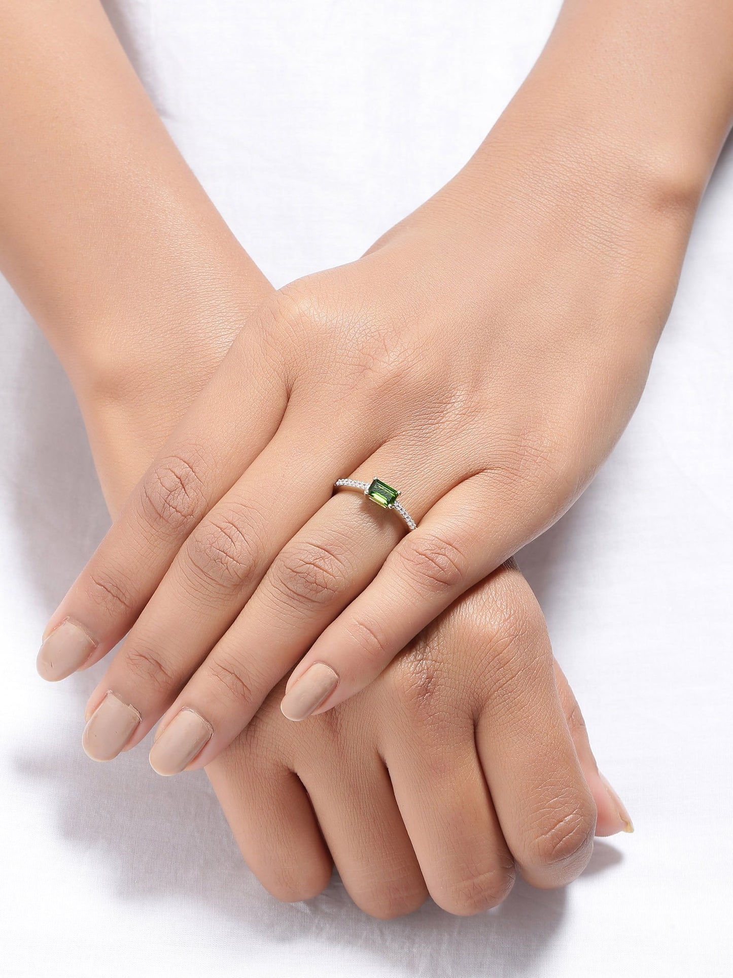 Tiramisu 0.68 Ct Chrome Diopside Solid 10k Yellow Gold Ring Jewelry