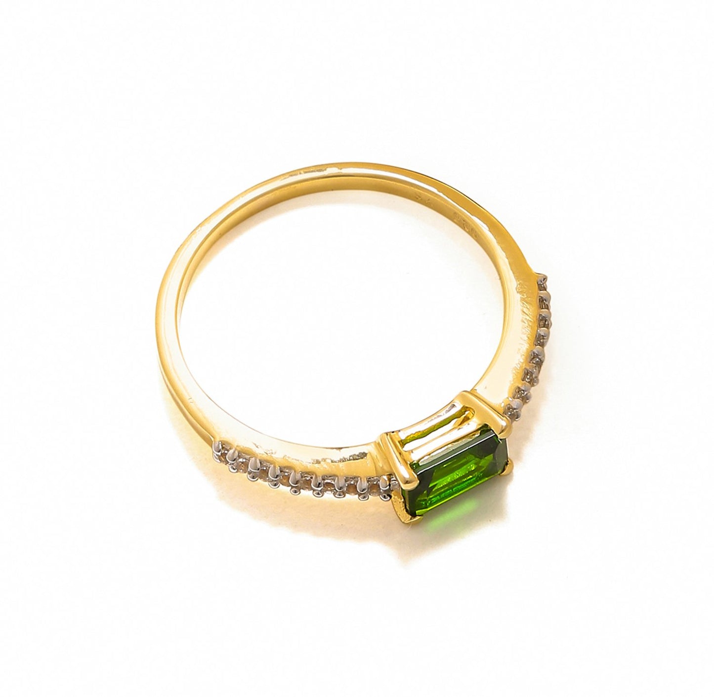 Tiramisu 0.68 Ct Chrome Diopside Solid 10k Yellow Gold Ring Jewelry