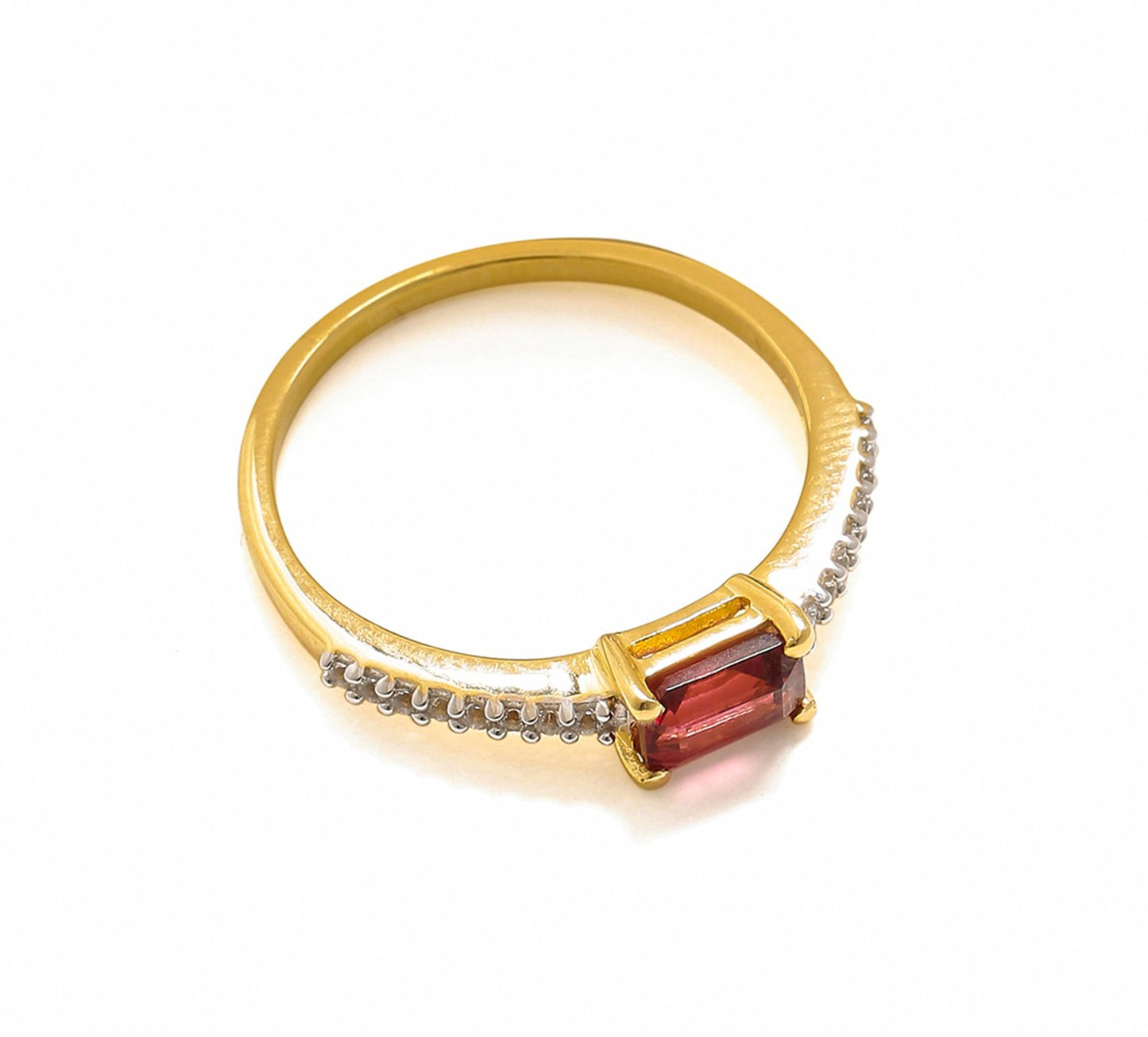 Tiramisu 0.90 Ct Rhodolite Garnet Solid 10k Yellow Gold Ring Jewelry