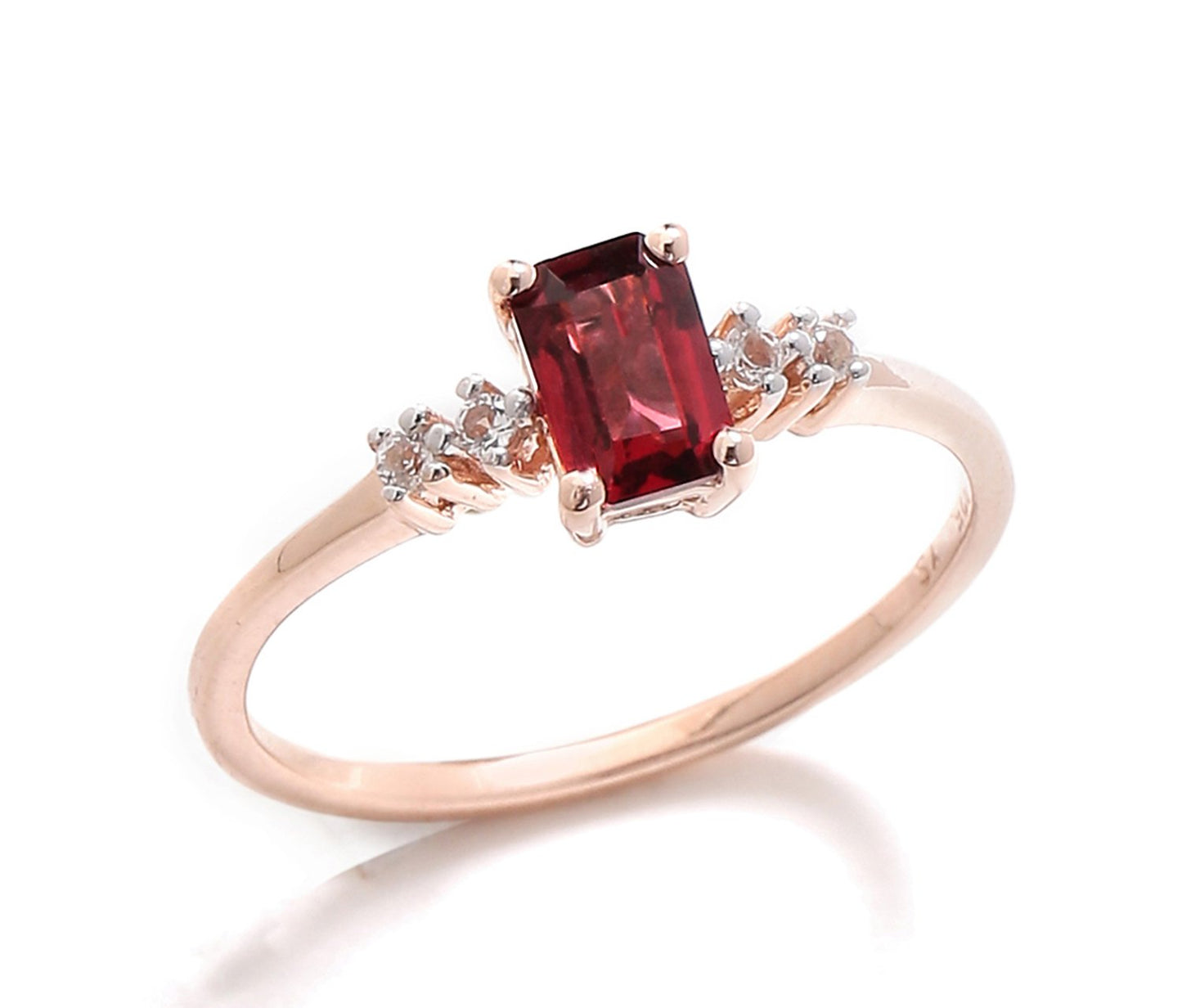 Tiramisu 0.86 Ct Rhodolite Garnet Solid 10k Rose Gold Ring Jewelry