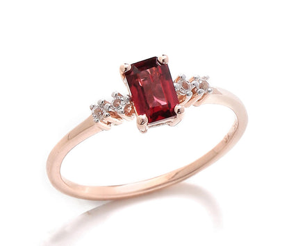 Tiramisu 0.86 Ct Rhodolite Garnet Solid 10k Rose Gold Ring Jewelry