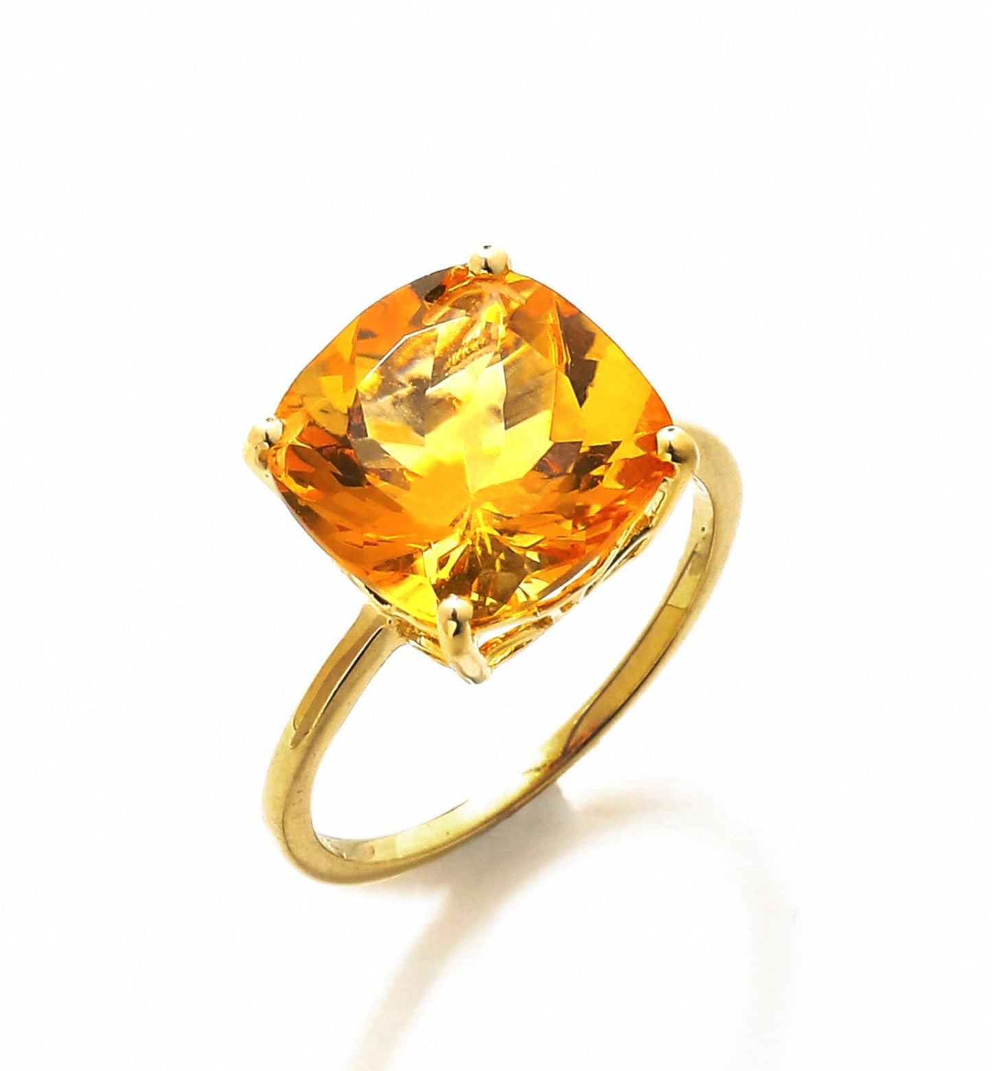 Tiramisu 5.85 Ct Citrine Solid 10k Yellow Gold Ring Jewelry