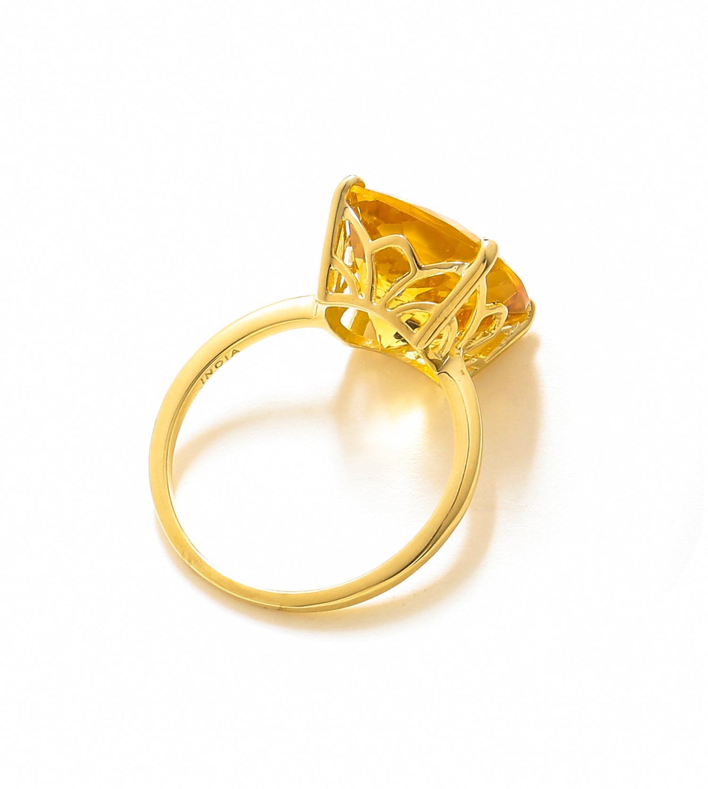 Tiramisu 5.85 Ct Citrine Solid 10k Yellow Gold Ring Jewelry