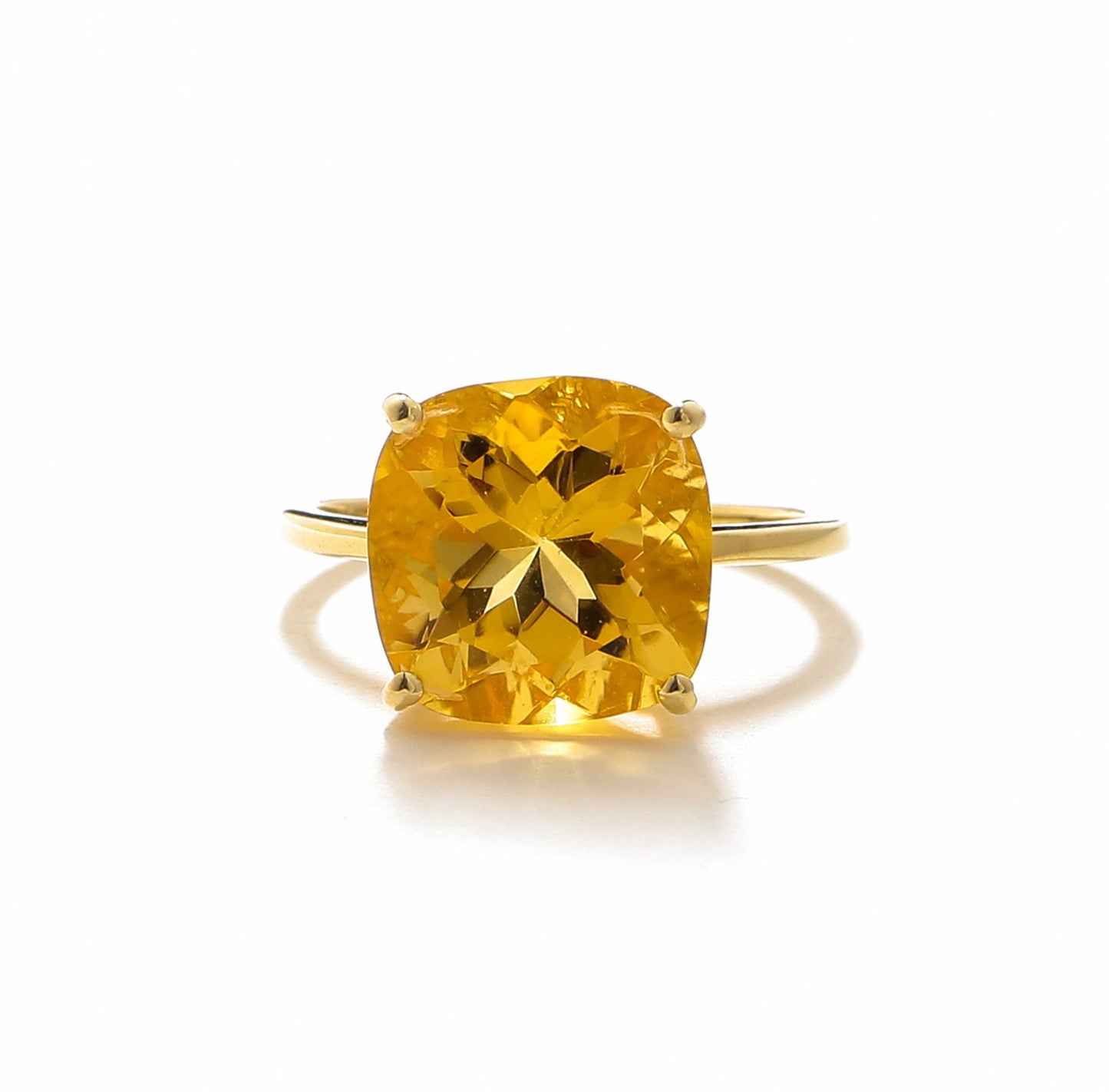 Tiramisu 5.85 Ct Citrine Solid 10k Yellow Gold Ring Jewelry