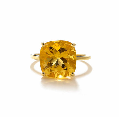 Tiramisu 5.85 Ct Citrine Solid 10k Yellow Gold Ring Jewelry