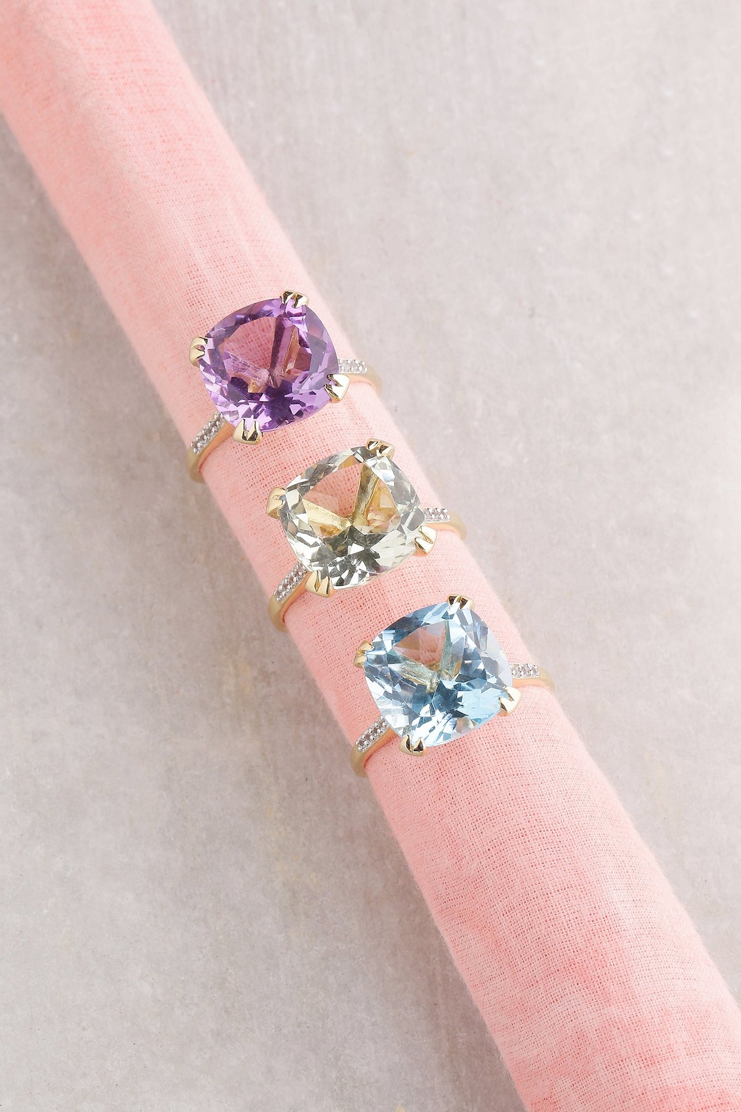 Tiramisu 6.11 Ct Amethyst Solid 10k Yellow Gold Statement Ring Jewelry