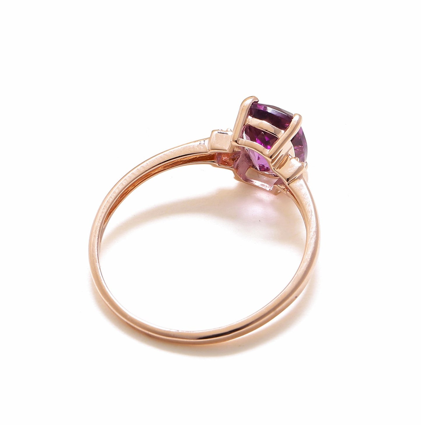 Tiramisu 1.32 Ct Amethyst Pink Sapphire Solid 10k Rose Gold Ring