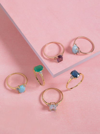 Tiramisu 1.62 Ct London Blue Topaz Solid 10k Yellow Gold Ring