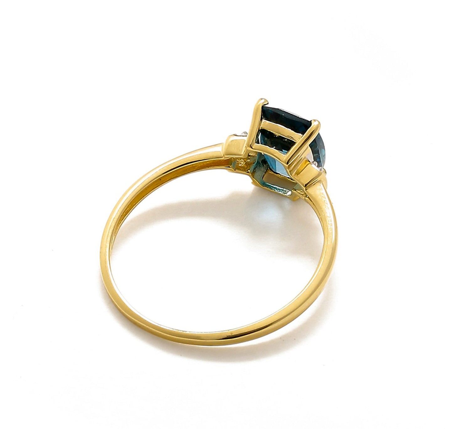 Tiramisu 1.62 Ct London Blue Topaz Solid 10k Yellow Gold Ring