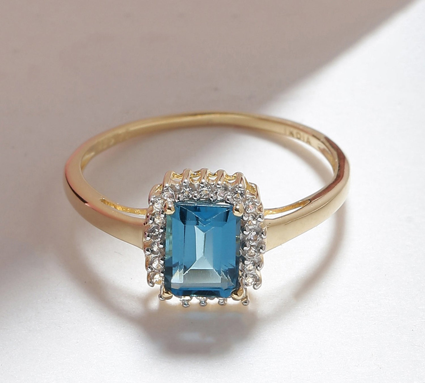 Tiramisu 1.34 Ct London Blue Topaz Solid 10k Yellow Gold Ring Jewelry