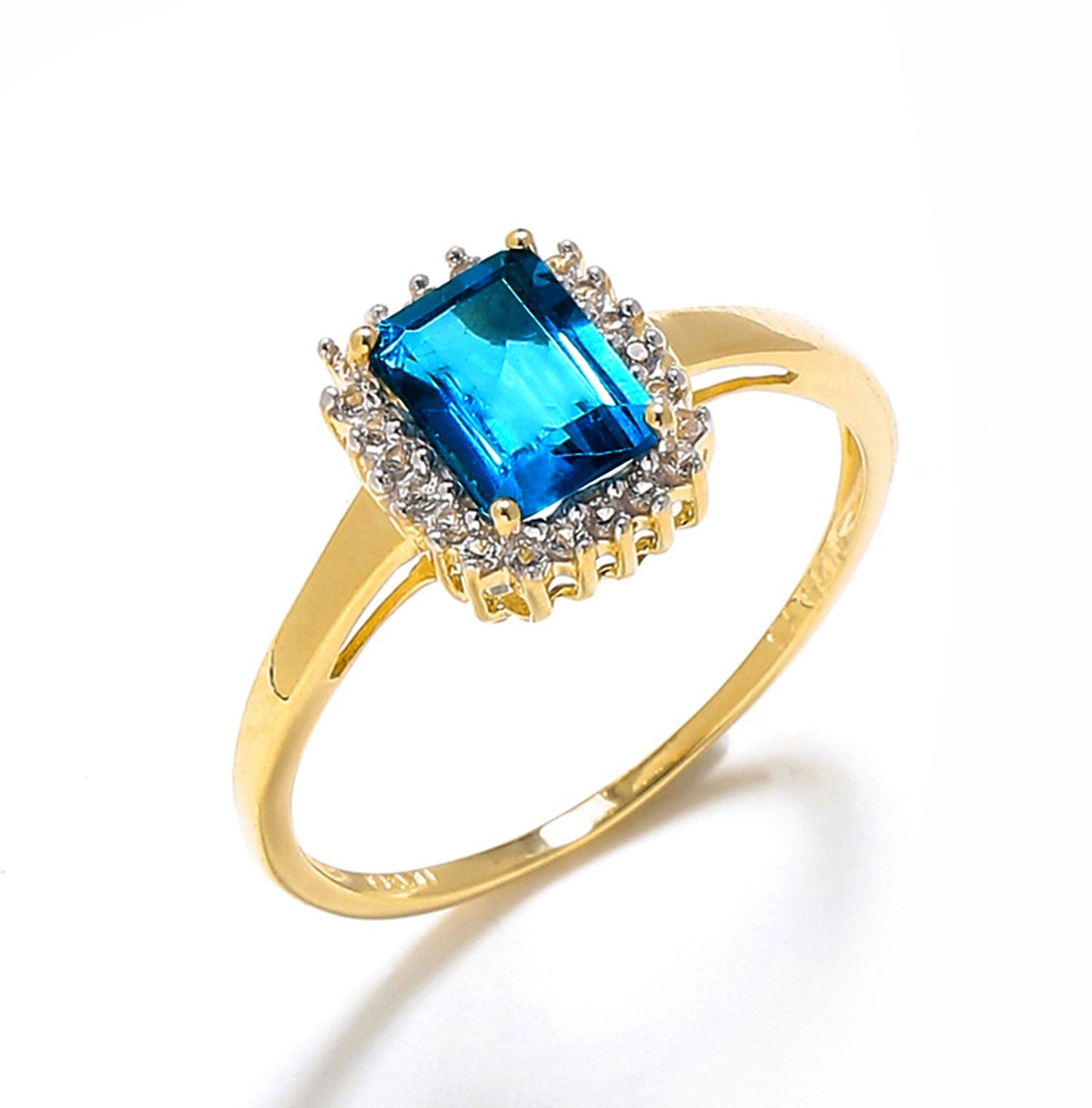 Tiramisu 1.34 Ct London Blue Topaz Solid 10k Yellow Gold Ring Jewelry