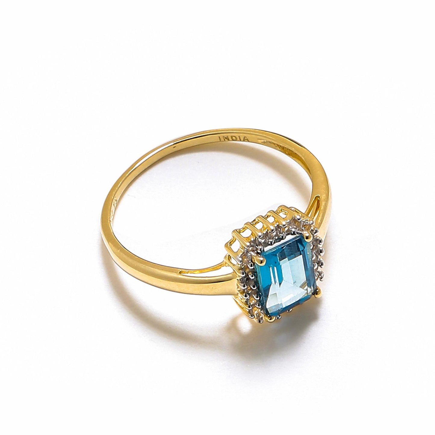 Tiramisu 1.34 Ct London Blue Topaz Solid 10k Yellow Gold Ring Jewelry
