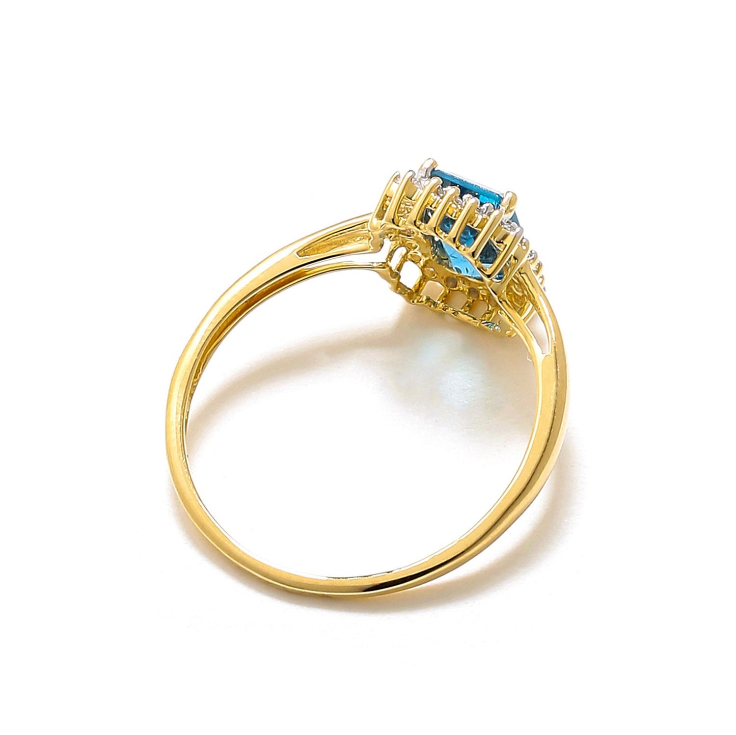 Tiramisu 1.34 Ct London Blue Topaz Solid 10k Yellow Gold Ring Jewelry