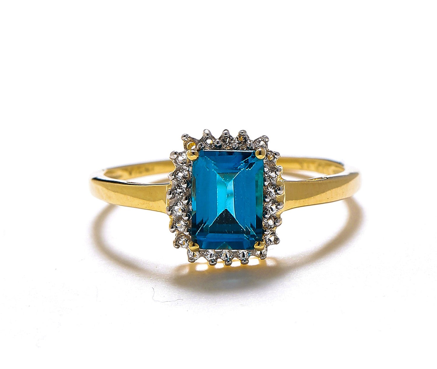 Tiramisu 1.34 Ct London Blue Topaz Solid 10k Yellow Gold Ring Jewelry