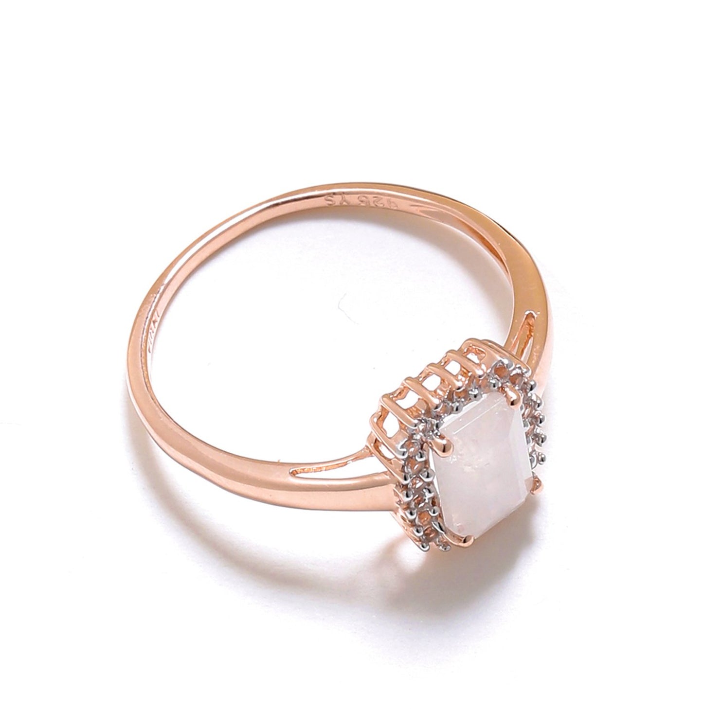Tiramisu 1.52 Ct Moonstone Solid 10k Rose Gold Ring Jewelry