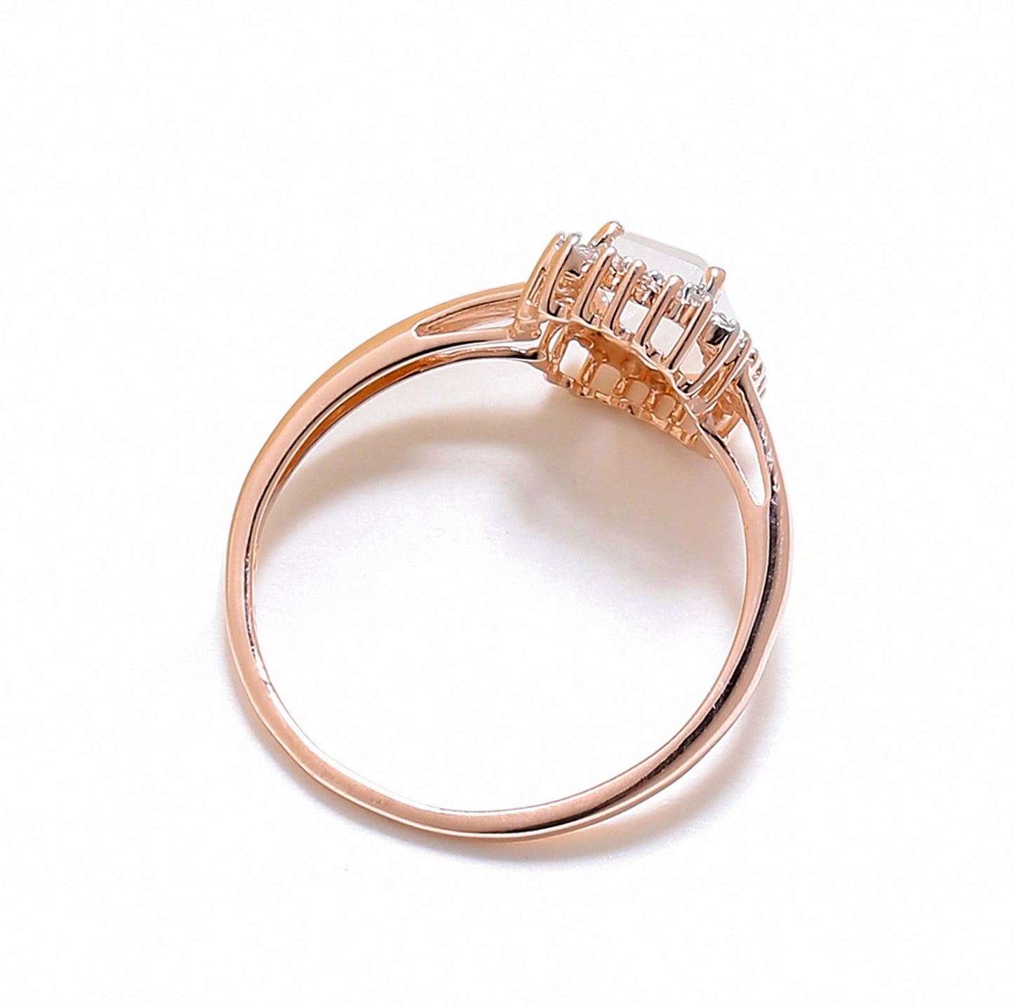 Tiramisu 1.52 Ct Moonstone Solid 10k Rose Gold Ring Jewelry