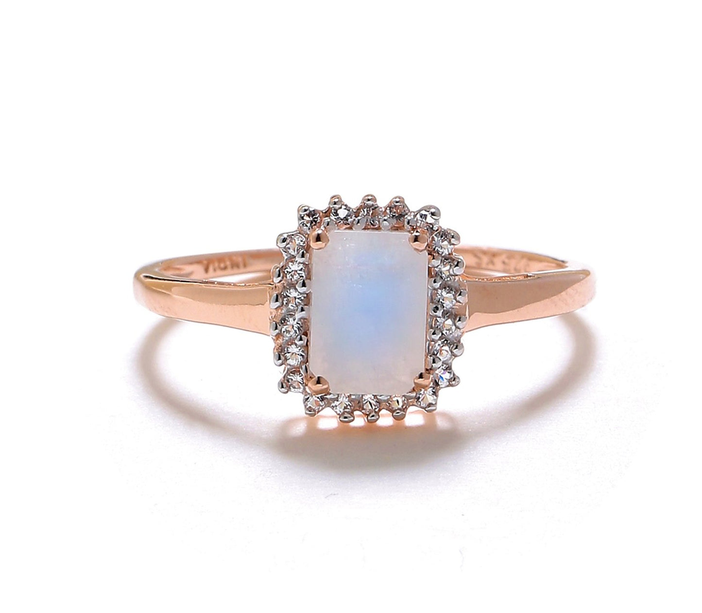 Tiramisu 1.52 Ct Moonstone Solid 10k Rose Gold Ring Jewelry