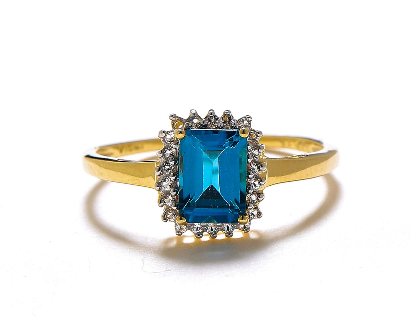 Tiramisu 1.22 ct Swiss Blue Topaz Solid 10k Yellow Gold Ring