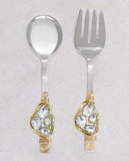 Cumulus Crystal Salad Server Set