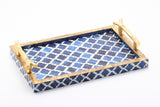 Tiramisu Handmade Blue Resin Decorative Tray- Small