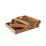 Moon Horse Resin And Wood Decorative Trays- Set of 3