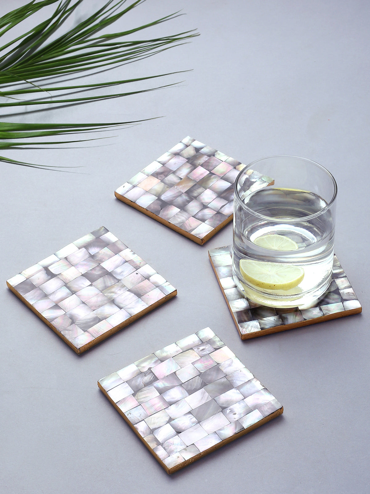 Tiramisu 4pc Mother Of Pearl Coaster Set tiramisuusa