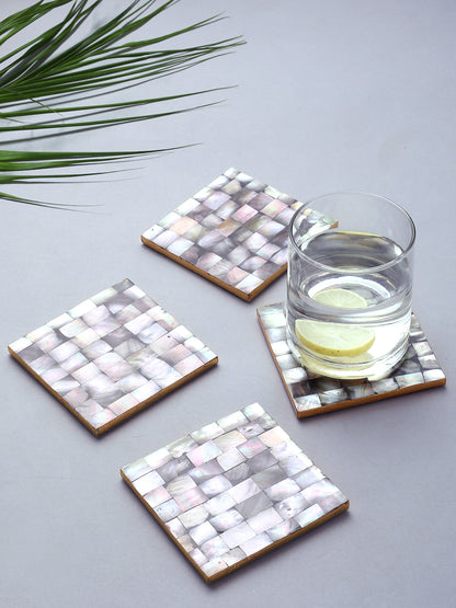 Tiramisu 4pc Mother Of Pearl Coaster Set tiramisuusa