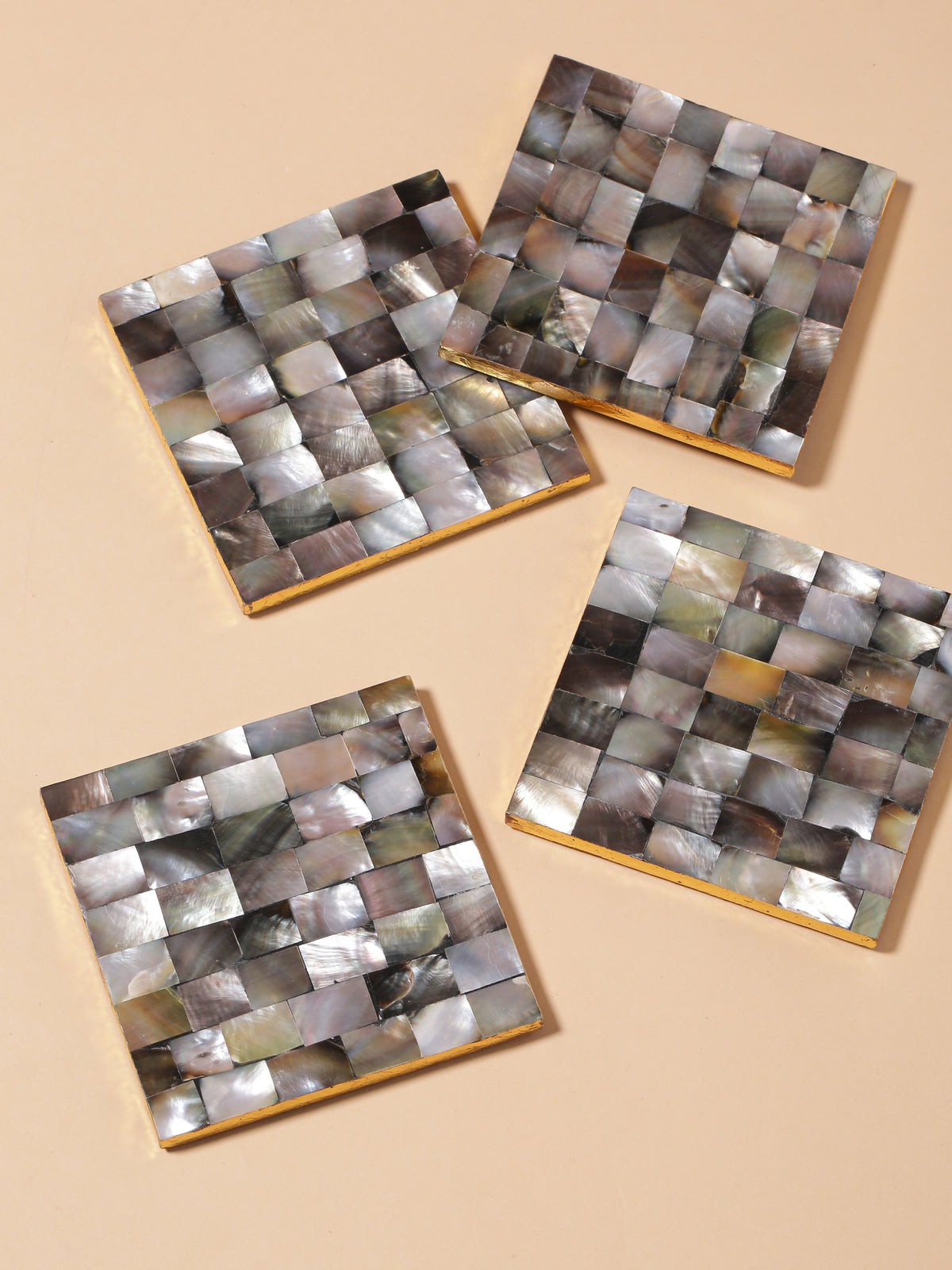 Tiramisu 4pc Mother Of Pearl Coaster Set tiramisuusa