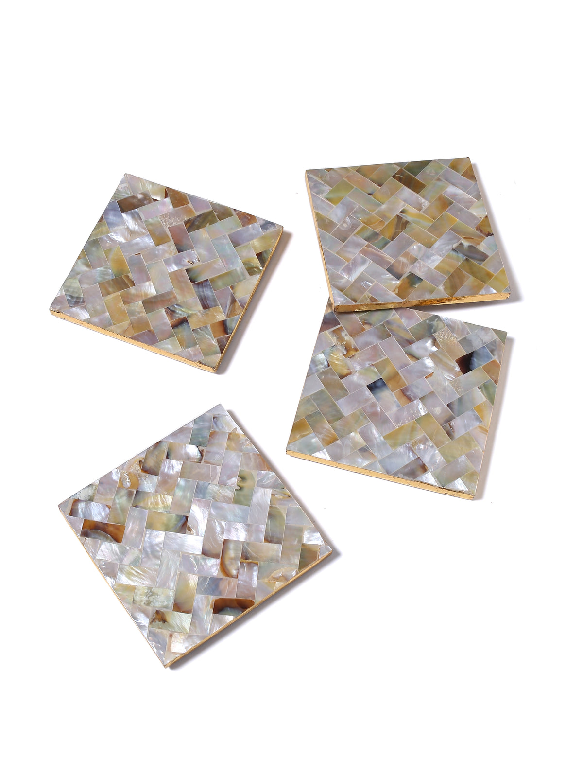 Tiramisu 4pc Mother Of Pearl Coaster Set tiramisuusa