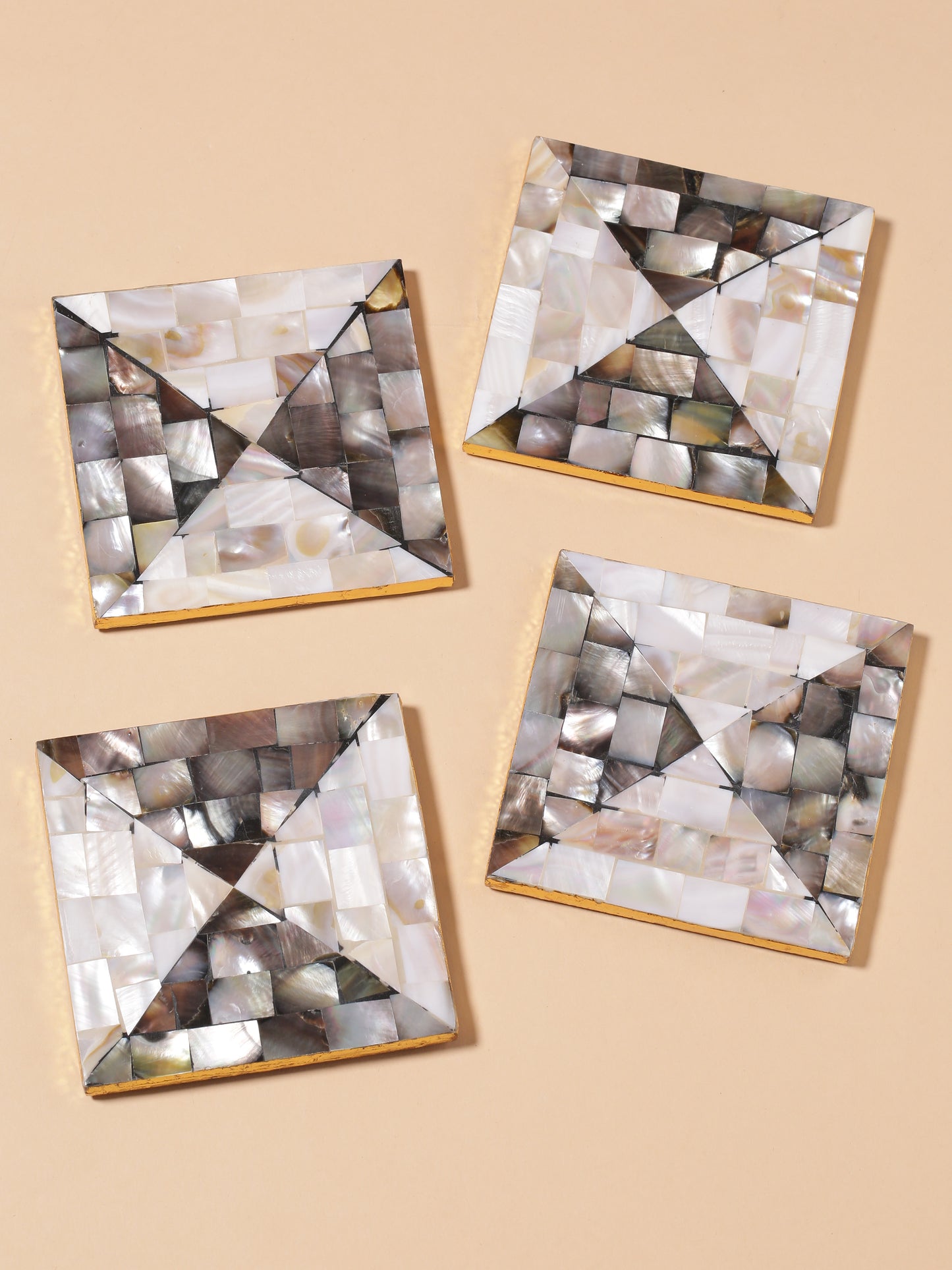 Tiramisu Set of 4 Mother of Pearl Coasters