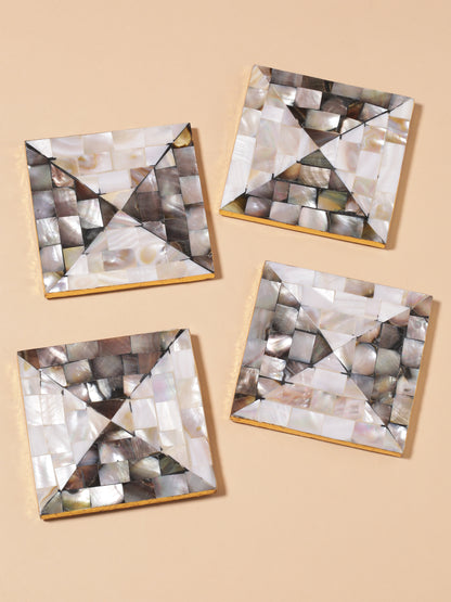 Tiramisu Set of 4 Mother of Pearl Coasters