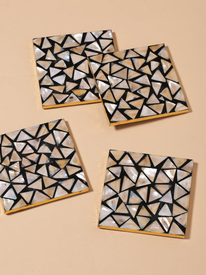 Tiramisu Set of 4 Mother of Pearl Coasters- Mosaic Pattern tiramisuusa