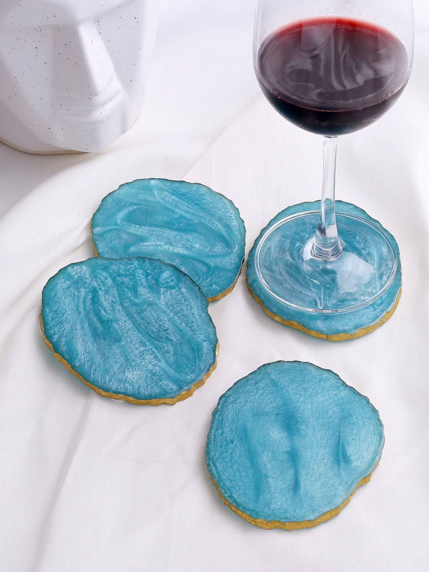 Blue Resin Coaster- Set of 4