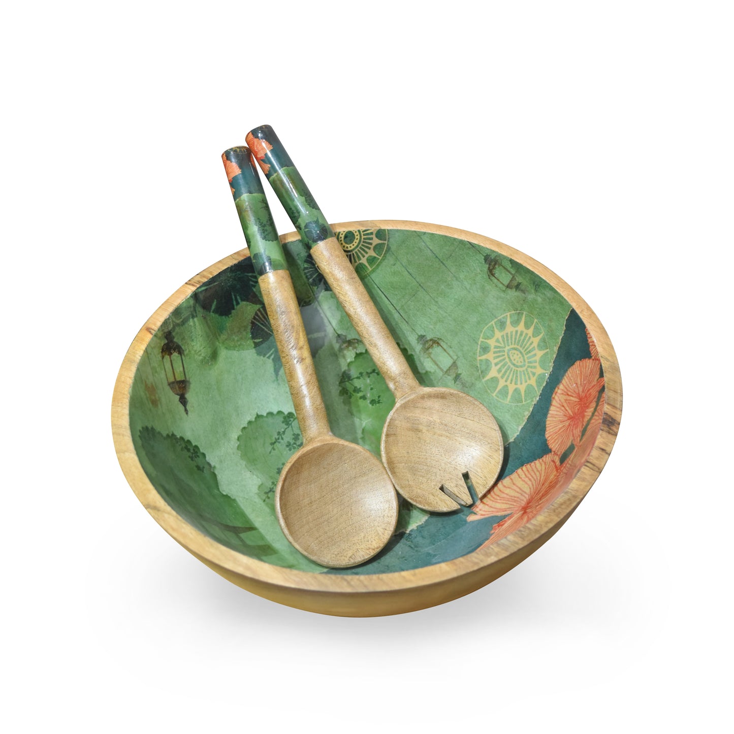 Spring Bloom Salad Bowl with Salad Servers