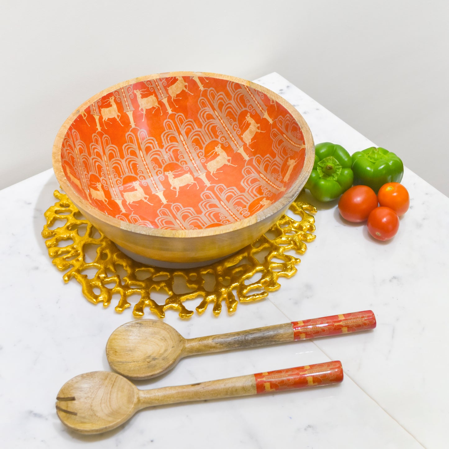 Oh Deer Salad Bowl with Salad Servers