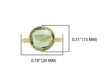 Tiramisu 5.77 ct Green Amethyst Gemstone Solid 14k Yellow Gold Ring